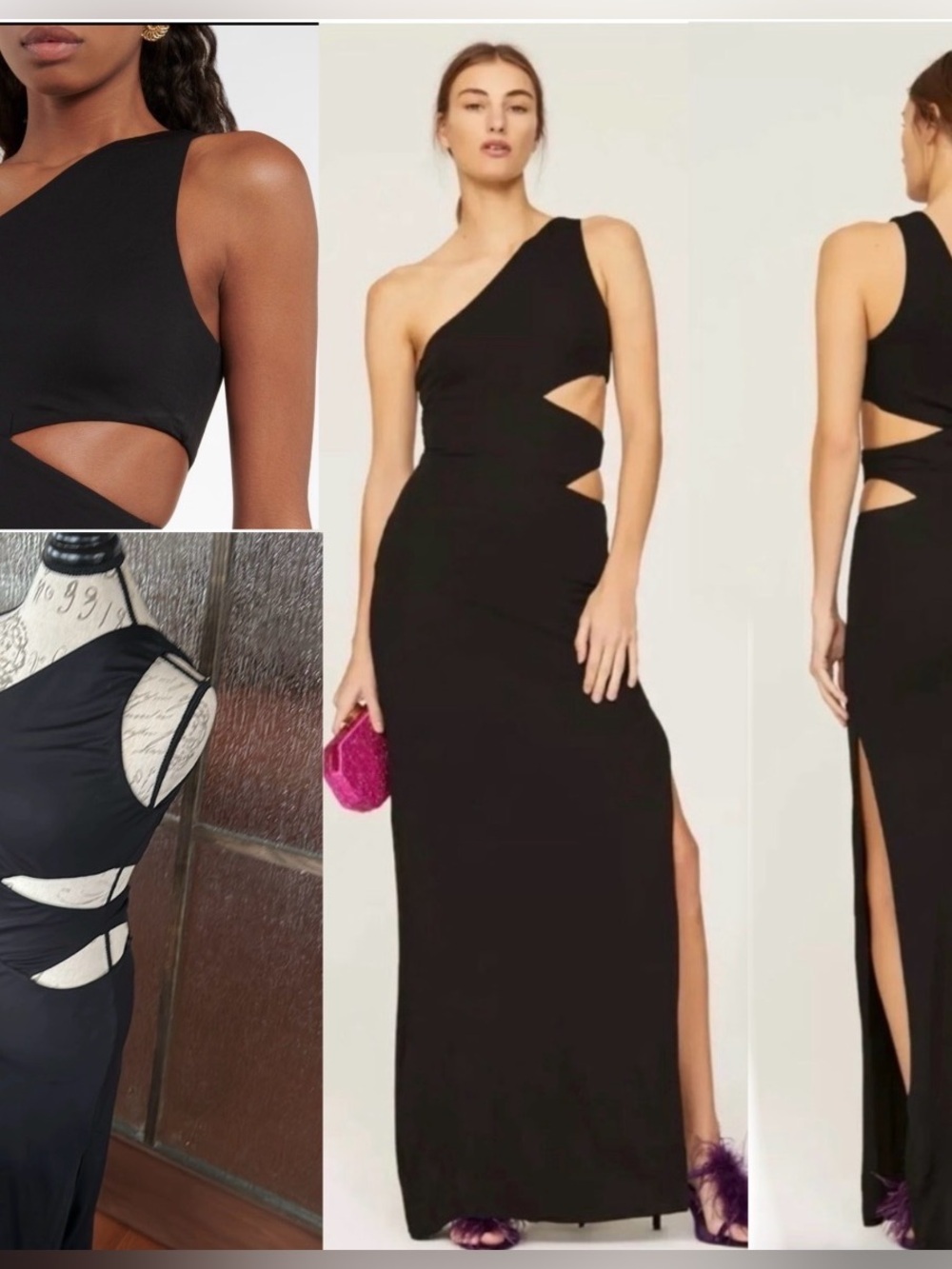 STAUD
Letta One Shoulder Cutout Dress Elegant Black One-Shoulder Dress medium
